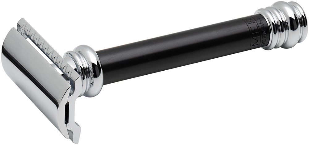 Cтанок Т- образный для бритья MERKUR хромированный, длинная ручка, лезвие в комплекте (1 шт) - 2