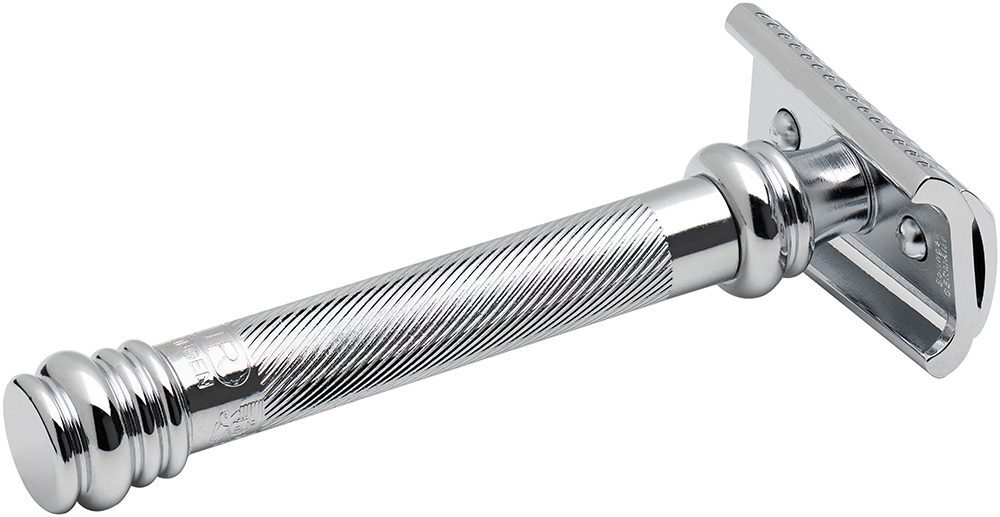 Cтанок Т- образный для бритья MERKUR хромированный, длинная ручка, лезвие в комплекте (1 шт) - 2