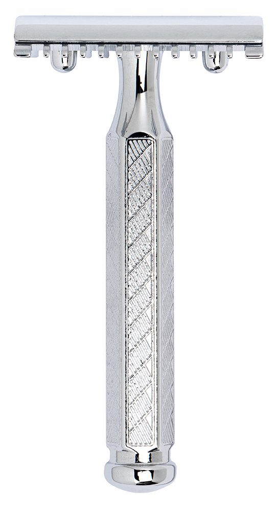 Cтанок Т- образный для бритья MERKUR хромированный, короткая ручка, лезвие в комплекте (1 шт) - 2