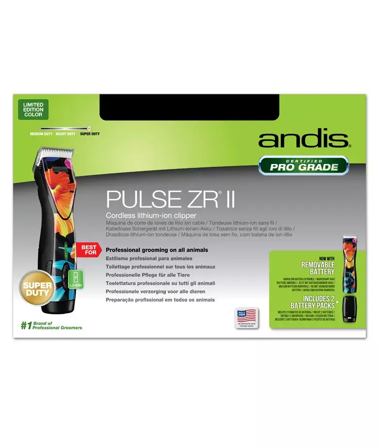 Машинка для стрижки животных Andis Pulse ZR II Limited Edition FLORA - 10