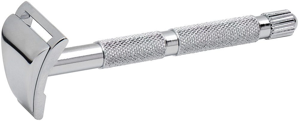 Станок контурный для бритья MERKUR хромированный, короткая ручка, лезвие в комплекте (1 шт) - 3