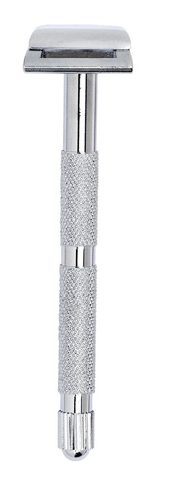 Станок контурный для бритья MERKUR хромированный, короткая ручка, лезвие в комплекте (1 шт) - 2