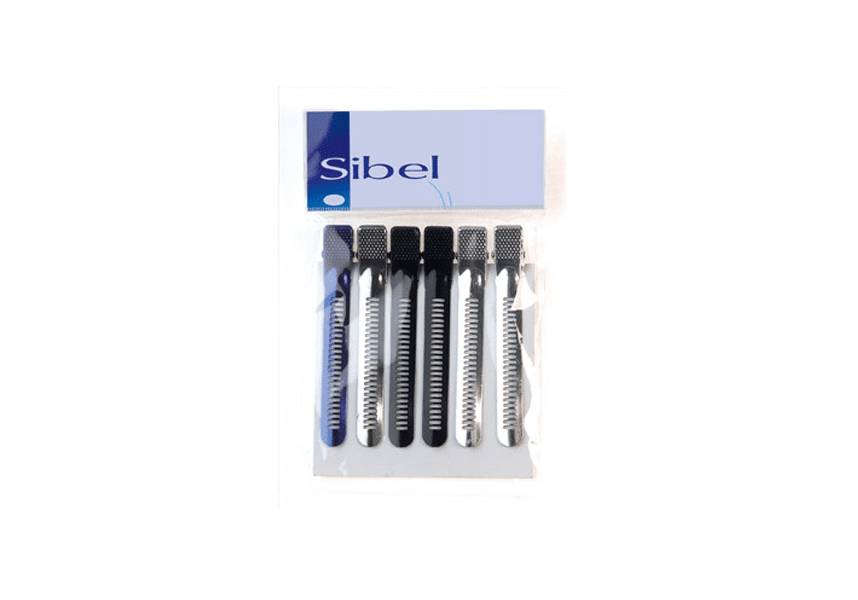 Зажимы для волос Sibel 9340833 (10.5см, алюминиевые, 6 штук) - 2
