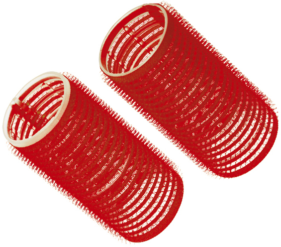Бигуди-липучки красные d 36 мм x 63 мм (10 шт) DEWAL BEAUTY DBL36 - 1