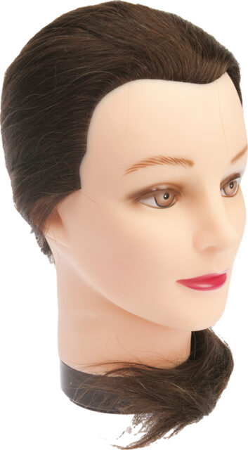 Голова учебная DEWAL "шатенка", натуральные волосы, 45-50 см - 1