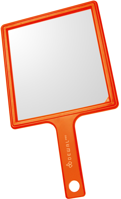 Зеркало заднего вида оранжевое с ручкой (21,5 х 23,5 см) DEWAL MR-051 - 1