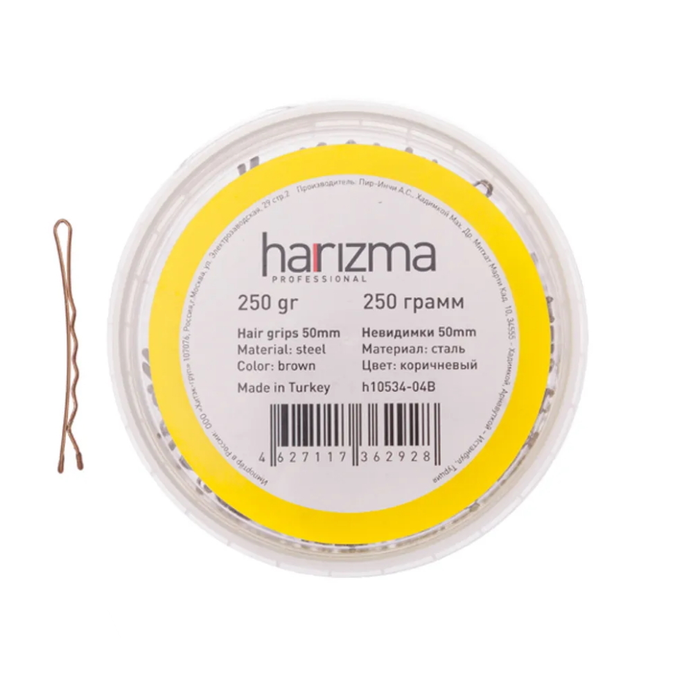 Невидимки Harizma 50 мм волна коричневые 250 грамм - 1