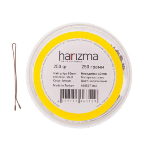 Невидимки Harizma 60 мм прямые коричневые 250 грамм - 1