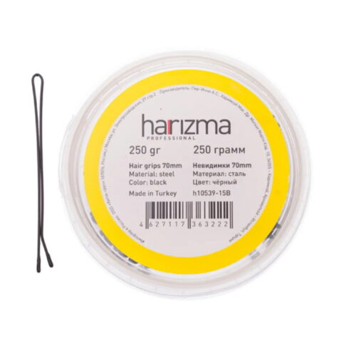 Невидимки Harizma 70 мм прямые черные 250 грамм, h10539-15B - 1