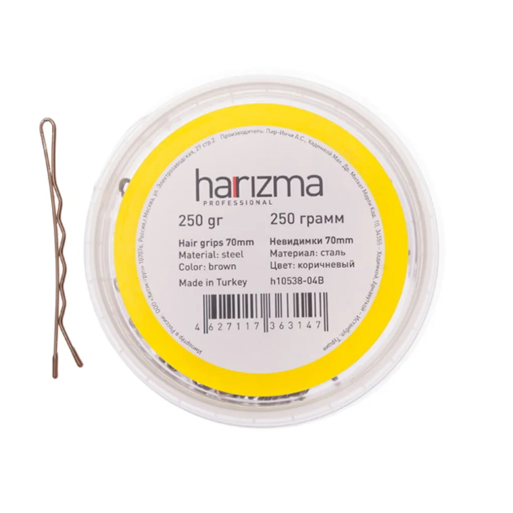 Невидимки Harizma 70 мм волна коричневые 250 грамм - 1