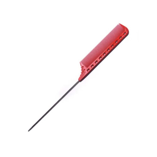 Расческа с длинным хвостиком Y.S.Park YS-132 red (25 см, мелкие зубцы, красная) - 1