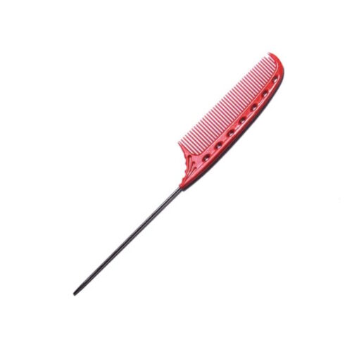 Расческа с коротким металлическим хвостиком Y.S.PARK YS-103 red (18см, красная) - 1